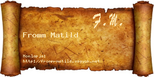 Fromm Matild névjegykártya